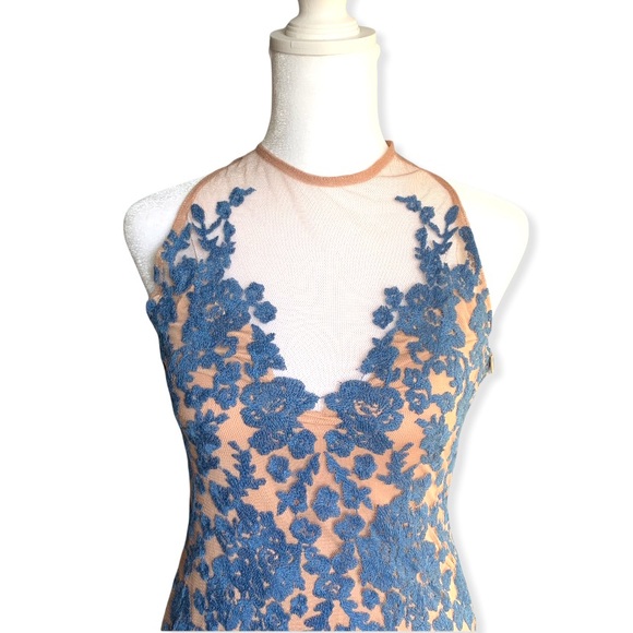 FOR LOVE & LEMONS Luau Halter Mini Dress Blue Periwinkle Size XS - Picture 5 of 11